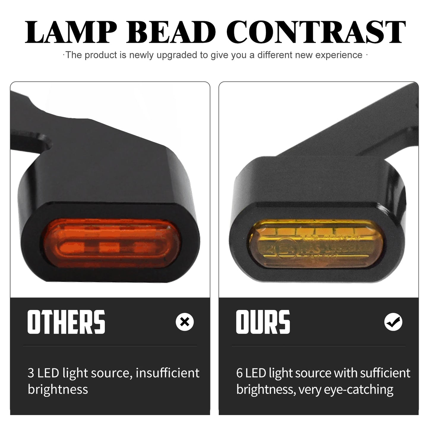 2xMotorcycle LED Turn Signal Indicators Amber Running Lights Mini Lamp For Harley Sportster XL 48 72 1200 883 04-23 Nightster