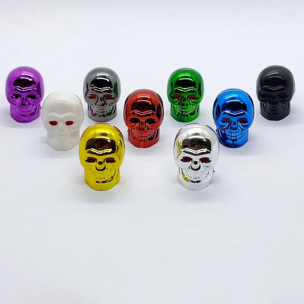 4Pcs Skull Valve Stem Caps Funny Air Caps Cover, Universal Truck Motorcycle Bike Car Tires Valve Stem Caps