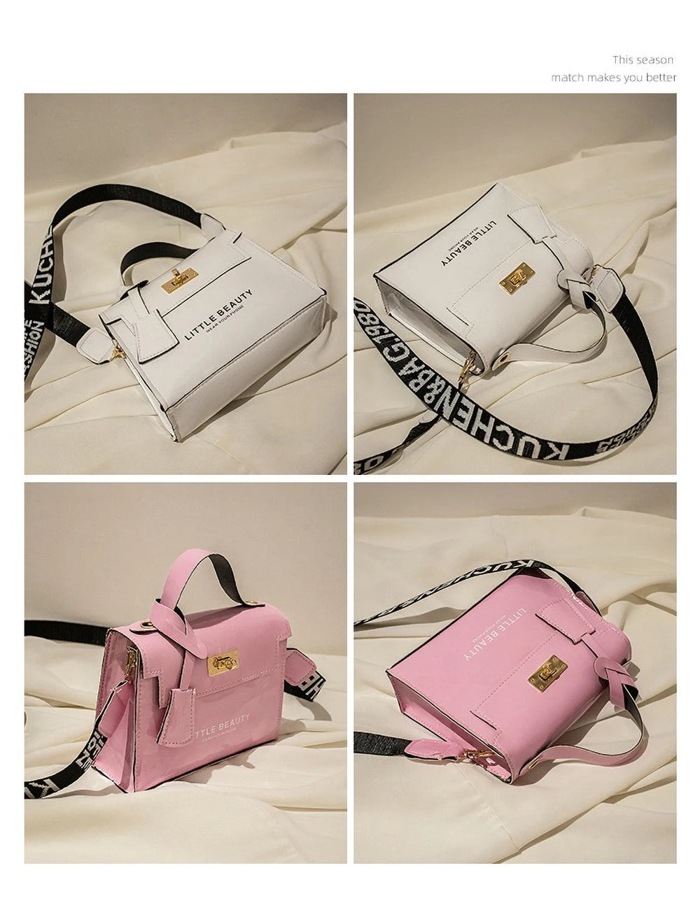 Bright Leather Kelly Bag - Printed Shoulder Crossbody Purse, Women's Easy-to-Match Fashion Handbag