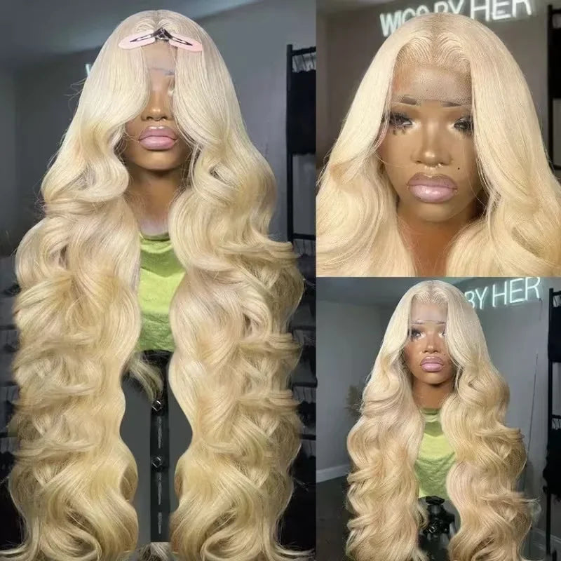 613 13x6 Lace Front Wig Human Hair 30 Inch HD Lace Frontal Wig Blonde Body Wave Lace Front Wigs Human Hair Pre Plucked Baby Hair