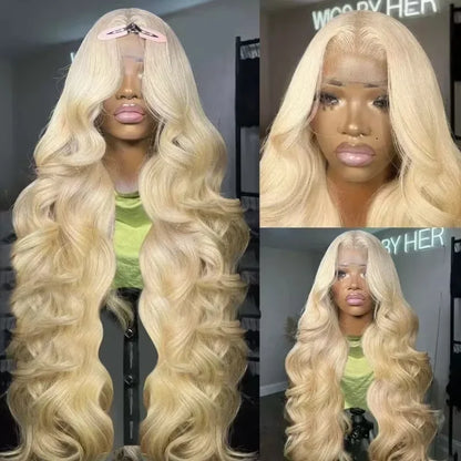 613 13x6 Lace Front Wig Human Hair 30 Inch HD Lace Frontal Wig Blonde Body Wave Lace Front Wigs Human Hair Pre Plucked Baby Hair