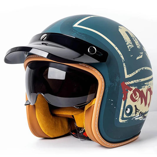 Helmets For Motorcycles Open Face Helmet Retro 3/4 Motorcycle Helmets Jet Helmet For Men Four Seasons ABS Shell Safty Cap