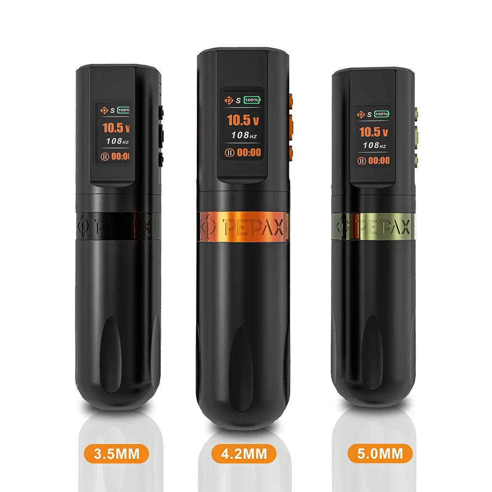 PEPAX Leve H2 Wireless Tattoo Machine Pen 2pcs Battery Tattoo Pen Machine Brushless Motor 3.5/4.2/5.0MM Stroke