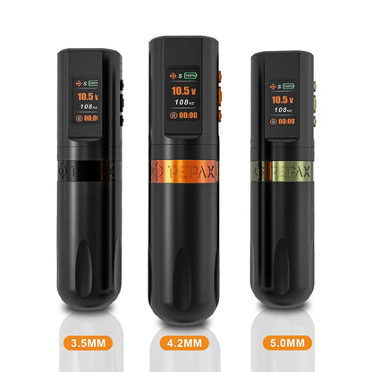 PEPAX Leve H2 Wireless Tattoo Machine Pen 2pcs Battery Tattoo Pen Machine Brushless Motor 3.5/4.2/5.0MM Stroke