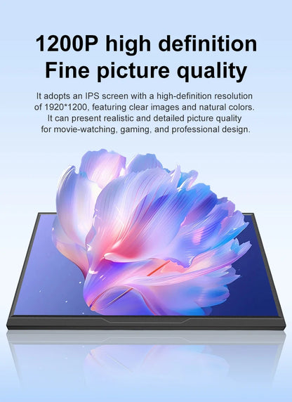 16inch Portable Monitor 2.5K/120HZ/100%sRGB  For Laptop XBox PS4 / 5 Switch Cell Phone Computer Extension Gaming  Travel Screen