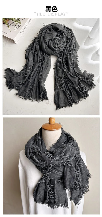 Ruins Style Unisex Steampunk Hip Hop Cotton Linen Scarf Retro Apocalyptic Scarves Techwear Capes Outdoor Tactical Shawl