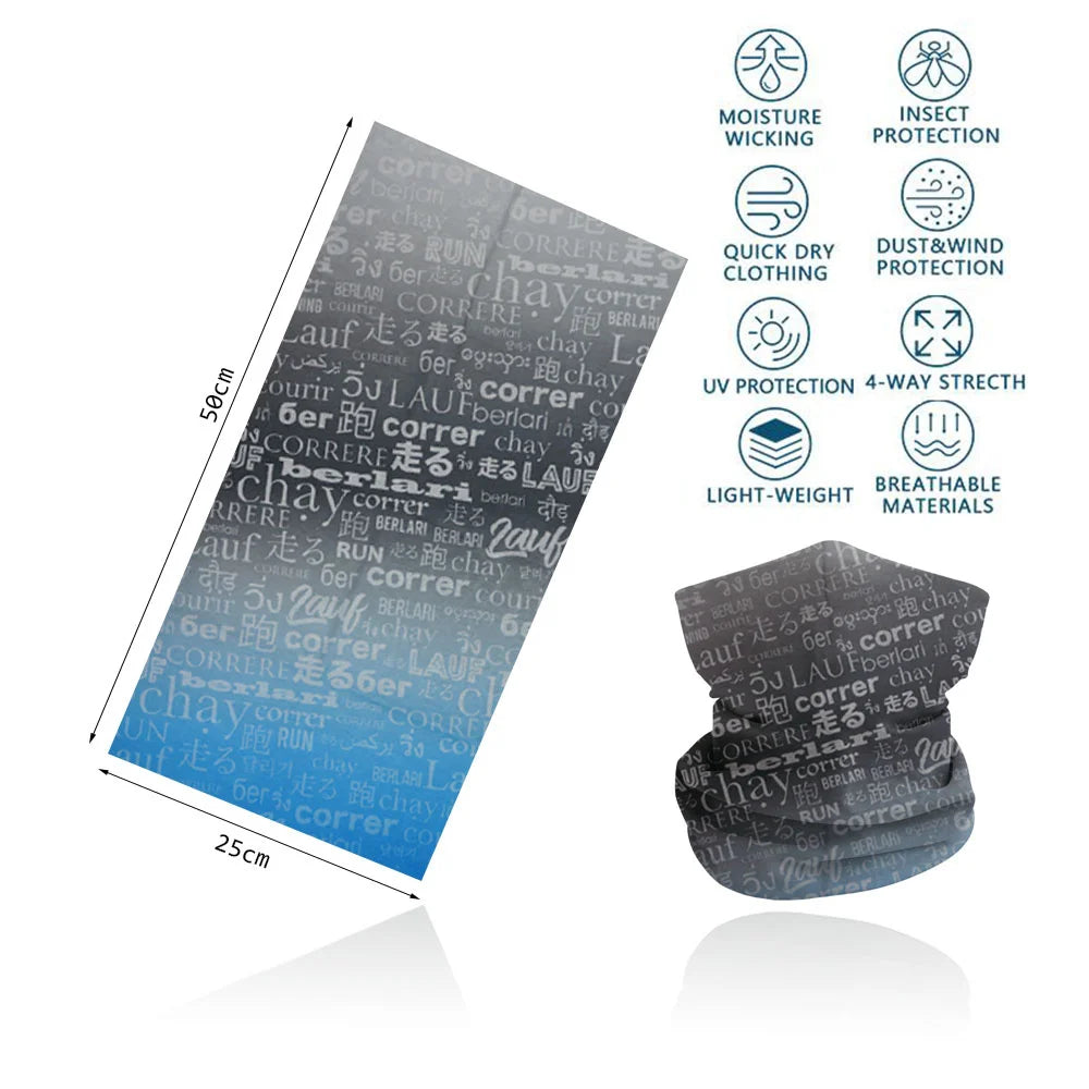 Motorcycling Running Outdoor Sports Face Bandanas Men Neck Warm Gaiter Women Headscarf UV Protection Seamless Tube Face Shield