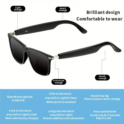 SENBONO Smart Glasses Bluetooth Call Volume Control Music Control Camera Control Built-in Microphone Sunglasses for Men Women