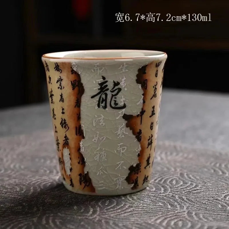 Vintage Teapot Ceramic Dragon Tea Kettles Home Office Kungfu Teaware Cups Set Chinese Tea Infuser Handmade Teacups