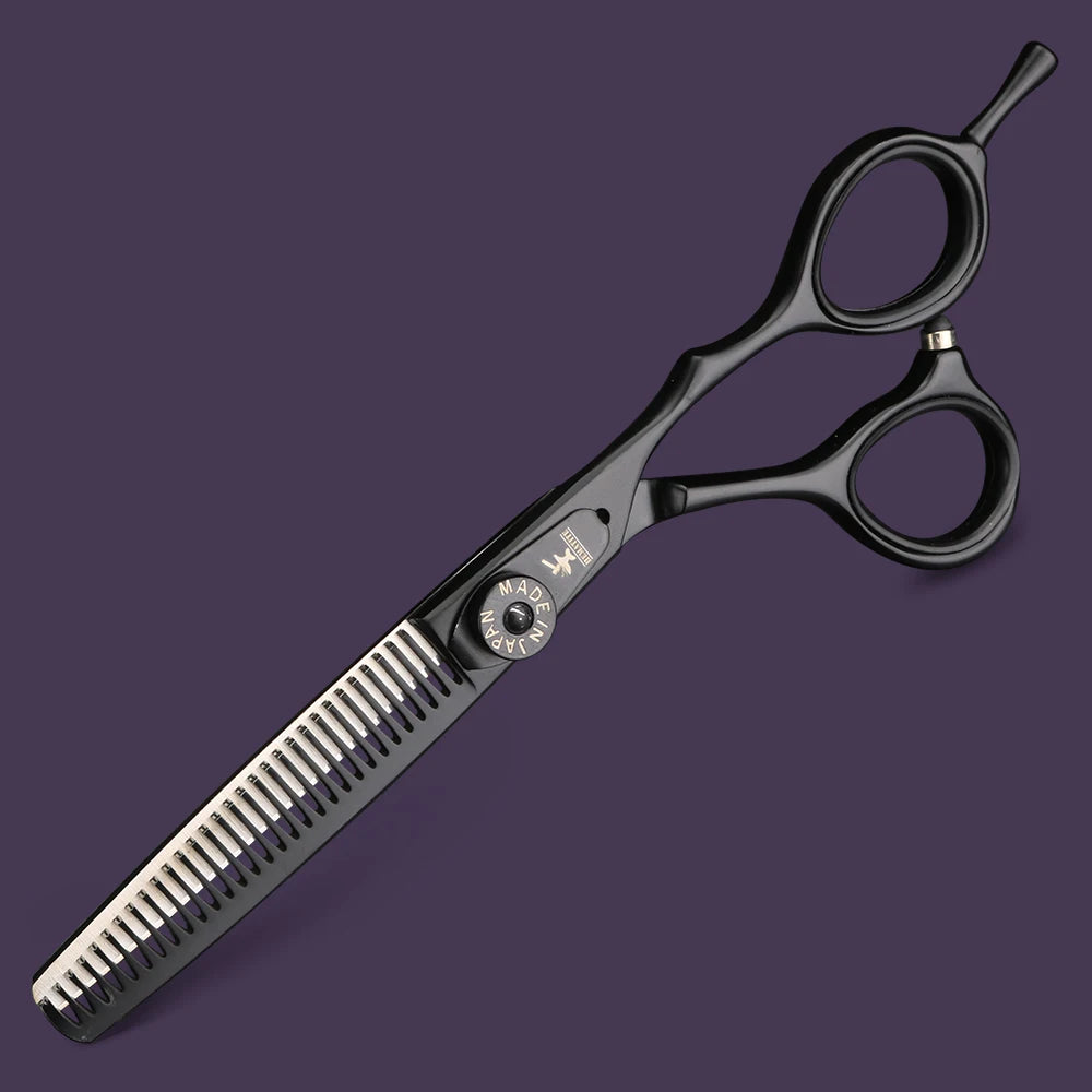 Spring clip screw double color hair scissors 6 inch 9cr18 steel barber cutting scissors and thinning scissors