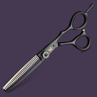 Spring clip screw double color hair scissors 6 inch 9cr18 steel barber cutting scissors and thinning scissors