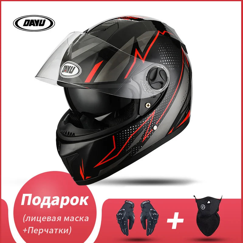 Motorbike Helmet  For Adults Motocross Helmets Casco Motorbike Helmet Full Face  Modular Dual Lens Double Visors