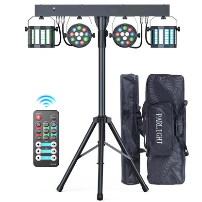 Yiflamefly 60W RGBW LED Par Lights With Bag&Bracket Combination Bracket Lights DMX Stage Light For Church Wedding Birthday Party