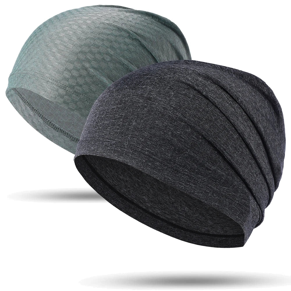 2PCS Quick-drying Running Caps Summer Breathable Cool Sports Hats Outdoor Cycling Hiking Baseball Skullies Stretchy Beanies Hat