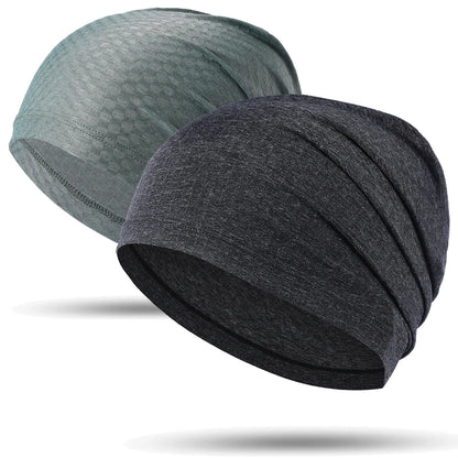 2PCS Quick-drying Running Caps Summer Breathable Cool Sports Hats Outdoor Cycling Hiking Baseball Skullies Stretchy Beanies Hat