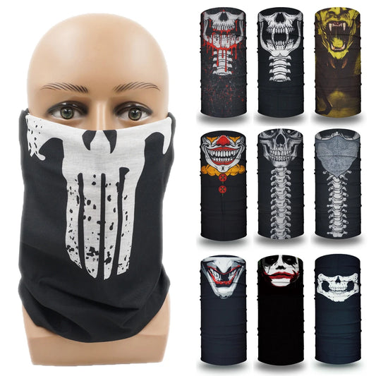 63-93 Vendetta Punisher Face Cover Tube Bandana Joker Men Motorcycling Riding Neck Gaiter Women Headband Mask Holloween Headwrap