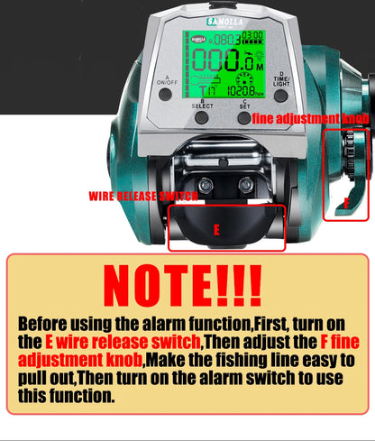 SAMOLLA New Large Electronic Fishing Reel Usb charging Large Display Screen Temperature/Air Pressure Sea Boat Baitcasting Reel