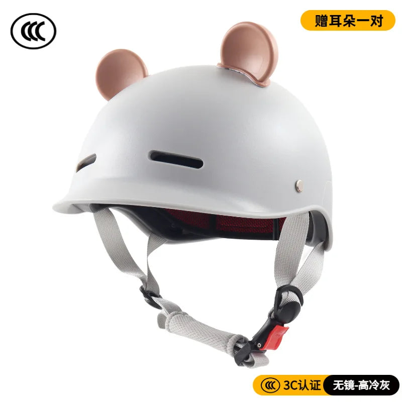 Cartoon Motorcycle Helmet Cute Half Helmet Unisex Sports Cycling Safety Helmet Summer Sun Protection Casco Moto Capacete