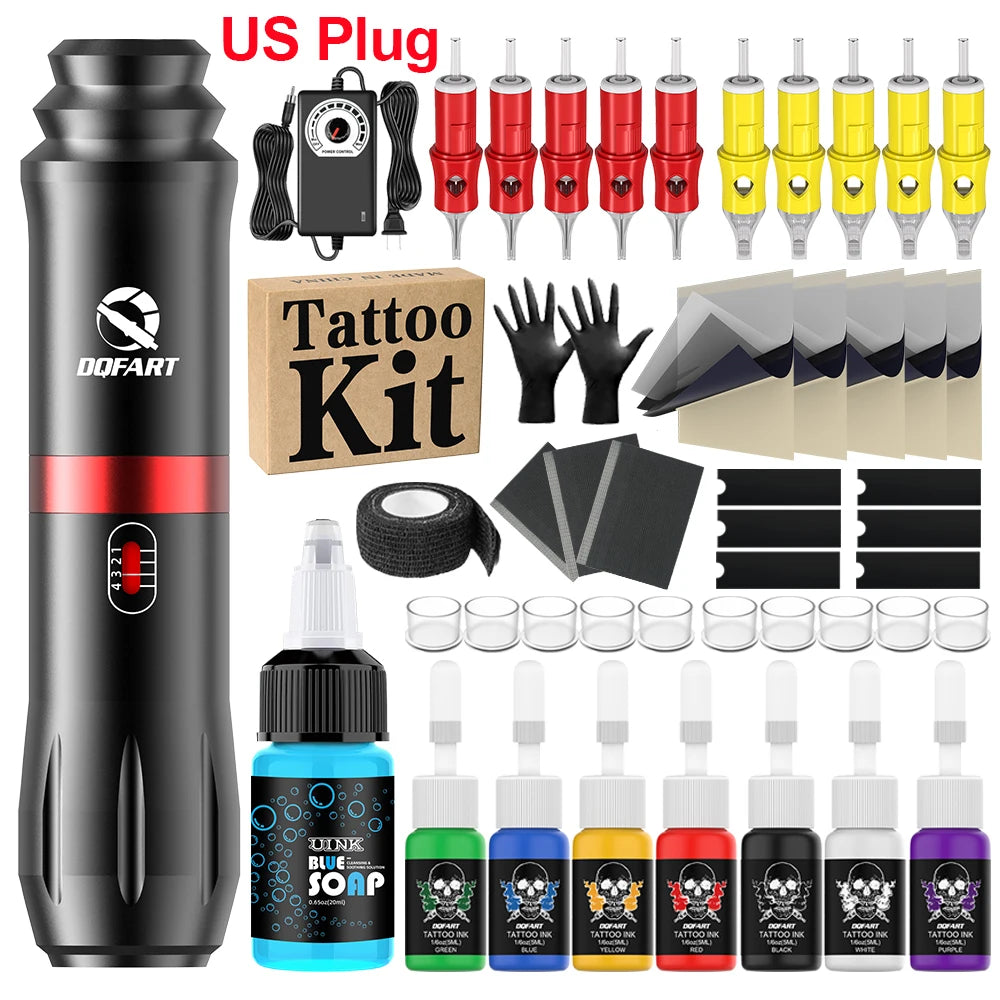 Tattoo Kit Tattoo Machine 1000Rmp With Tattoo Needle Tattoo Ink Permanent Makeup Tattoo Set Supplies Tattoo Accessories