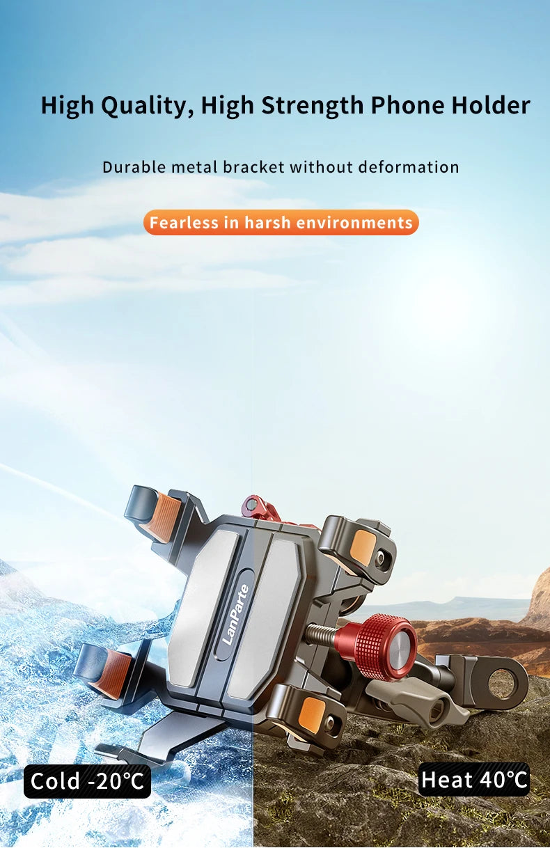 New Universal Motorcycle Phone Holder High-Quality Alloy Shock Absorption Motos Navigation Mount Motorcycle Accessories