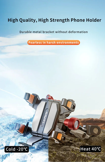 New Universal Motorcycle Phone Holder High-Quality Alloy Shock Absorption Motos Navigation Mount Motorcycle Accessories
