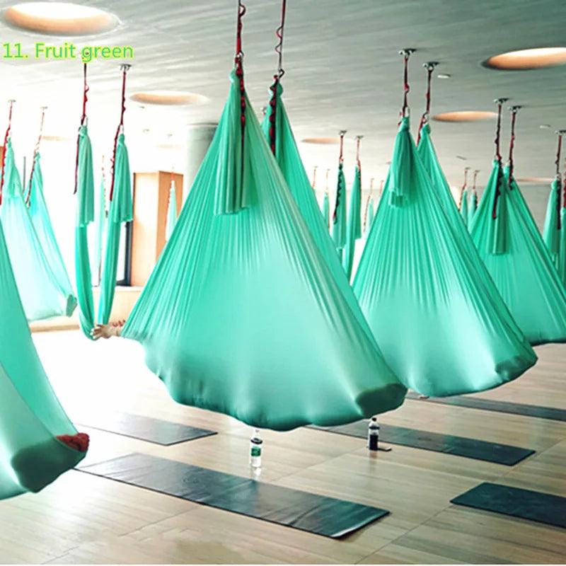12m Aerial Silks Flying Trapeze Aerial Silk Yoga Hammock Swing GYM Home Outdoor Fitness Anti-Gravity Body Building Pilates Belt