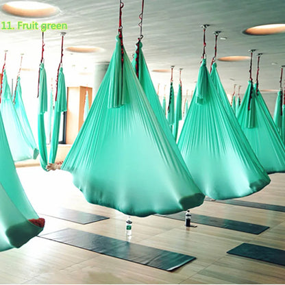 12m Aerial Silks Flying Trapeze Aerial Silk Yoga Hammock Swing GYM Home Outdoor Fitness Anti-Gravity Body Building Pilates Belt
