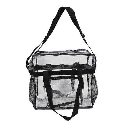 Portable PVC Transparent Shoulder Crossbody Bag Tote Satchel Handbag for Women Lady Large Capacity Clear Bag Shopping Handbag