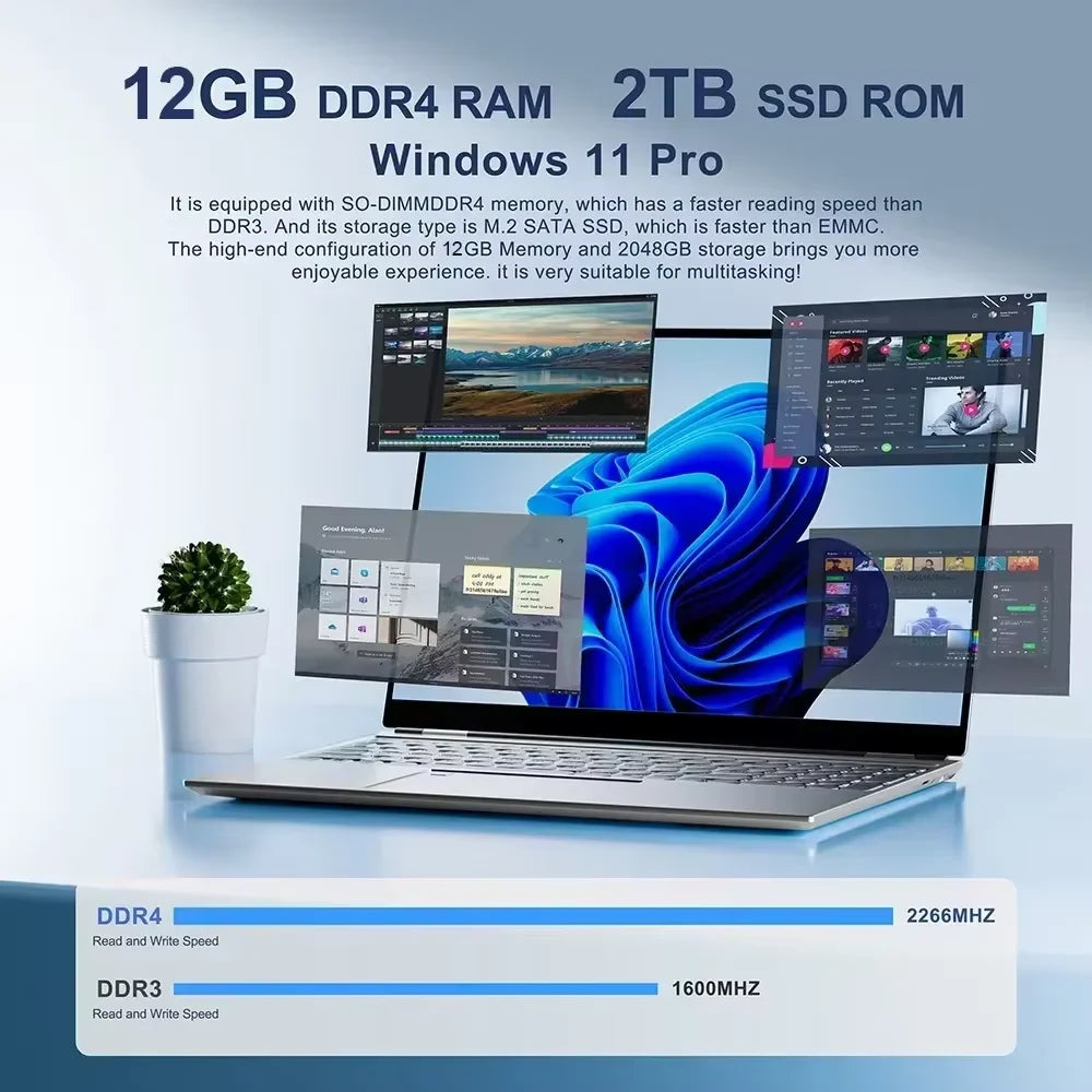 2026 NEW Windows 11 Pro Laptops Intel Core i7 8650U 16GB RAM 1TB SSD Office Gamer Study notebook Computer PC