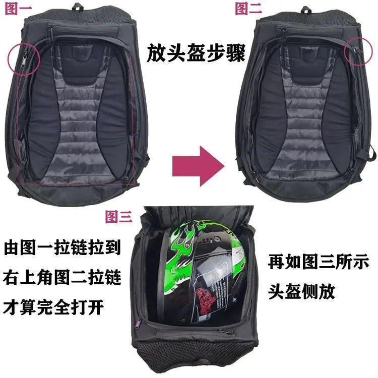 Ogio 30L-48L Waterproof Motorcycle Hard shell backpacks Moto Racing bags MX Motocross Carbon Fiber Full Face Helmet Bags