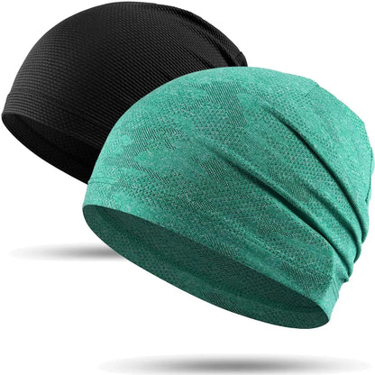 2PCS Quick-drying Running Caps Summer Breathable Cool Sports Hats Outdoor Cycling Hiking Baseball Skullies Stretchy Beanies Hat