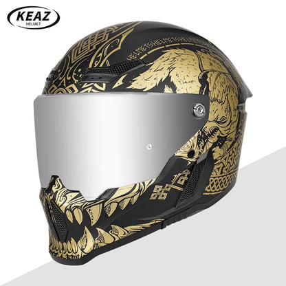 Motorcycle Helmet All-Season Universal Retro Men's Bike Racing Street Bike Riding Running Motorcycle Riding Safety Helmets