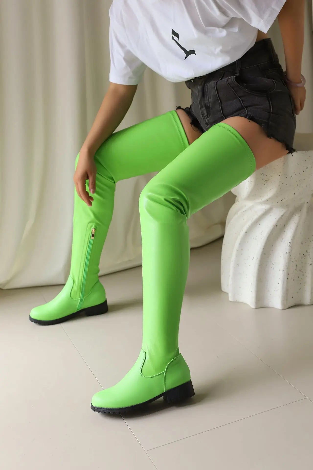 Winter New Plus Size 48 Women's Over The Knee Boots Thick Heel Long Tube Boots Platform Shoes