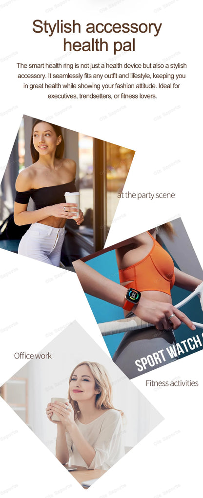 2026 Smart Ring Women Men Super narrow 6.3mm Heart Rate Health Stress measurement Monitor IP68 Waterproof Fashion Sports Rings