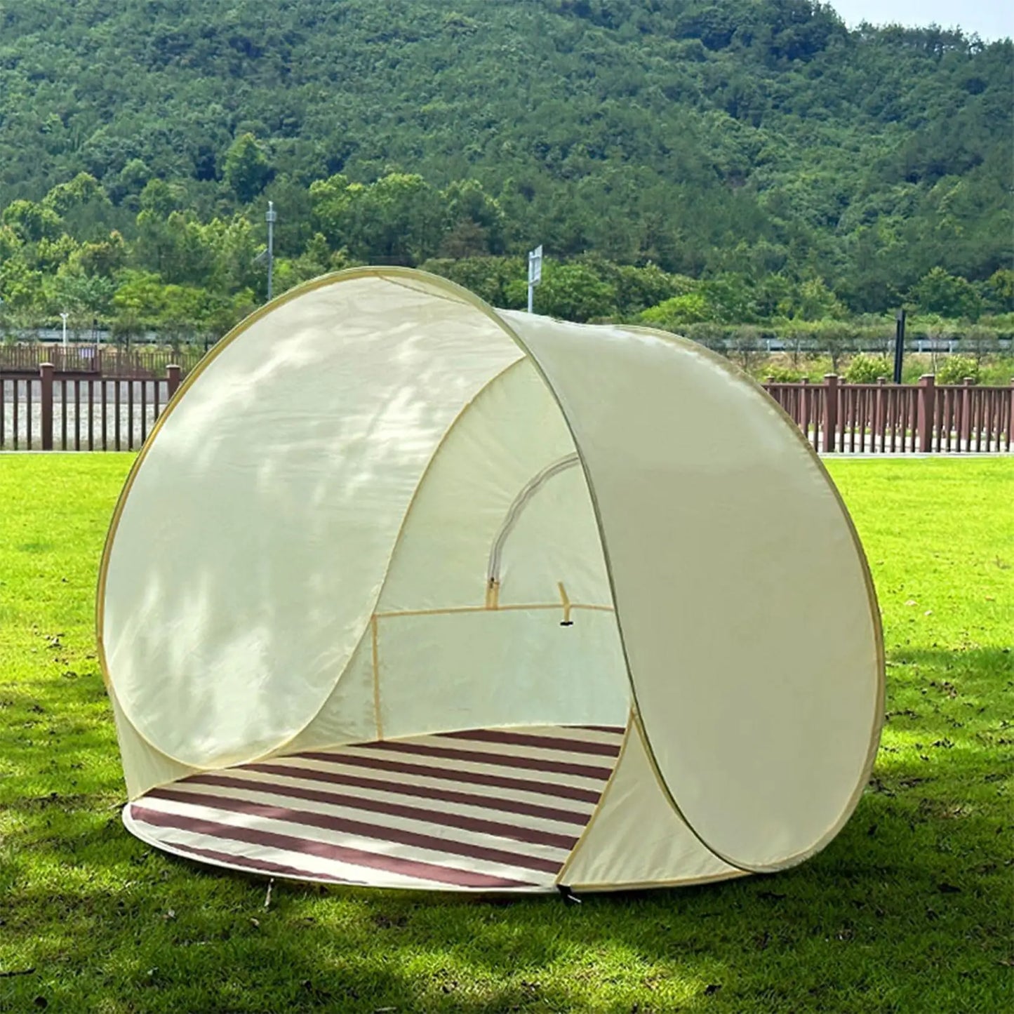 Portable Camping One Click Open 3-4 People Tent Large Space Sunshade Outdoor Beach Sun Shelter Tent Garden Beach Tent
