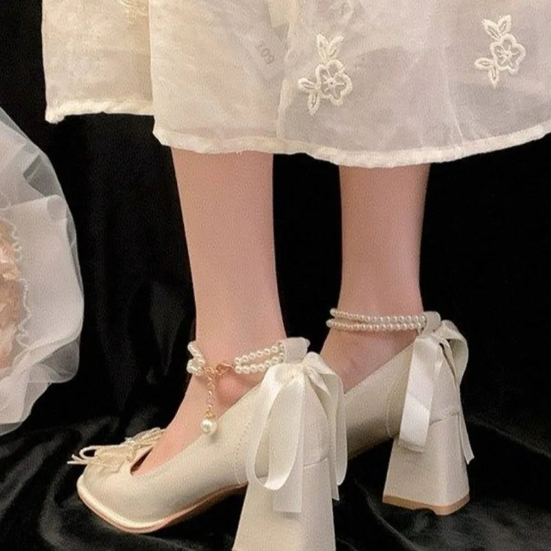 Beautiful High Heels Women's Single Shoes Block Heel