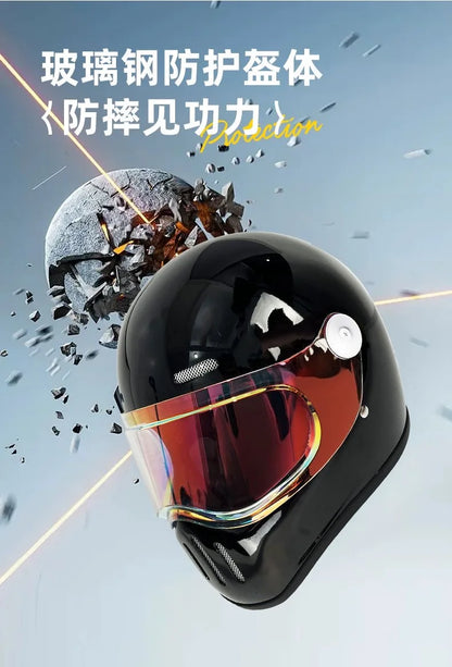C-Ridng Genuine Carbon Fiber Adventure DOT Certified Modular Design Style Full Face Motorcycle Helmet with Dark Detachable Lens