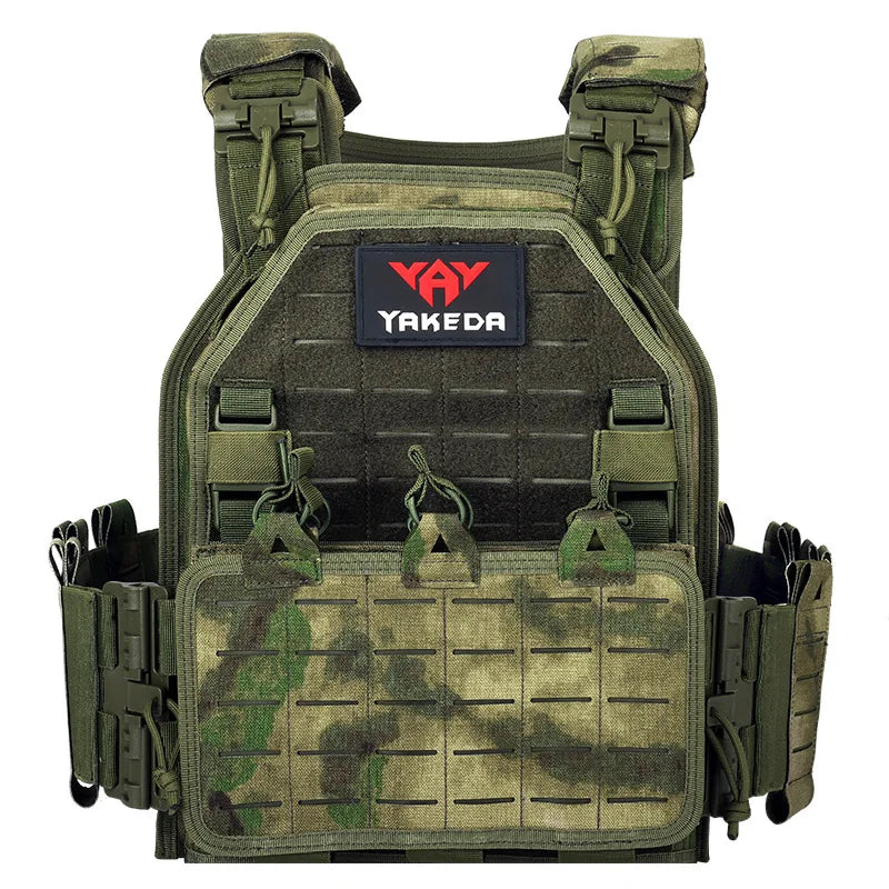 YAKEDA Tactical Plate Carrier Vest,Military Molle Assault Vest with Quick Release Buckles,Adjustable Padded Straps,1000D Nylon