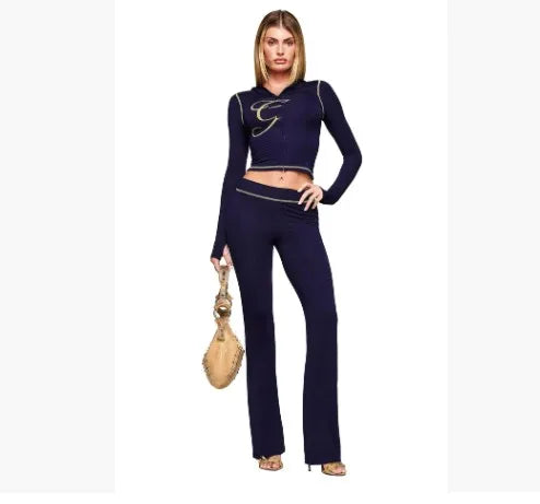 2025 Spring Fashion New Casual Women's Sets Long Sleeve Zipper Hoodie Tops and Pants Streetwear White Two 2 Piece Set Outfits