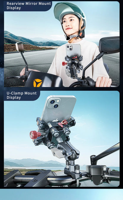 New Universal Motorcycle Phone Holder High-Quality Alloy Shock Absorption Motos Navigation Mount Motorcycle Accessories