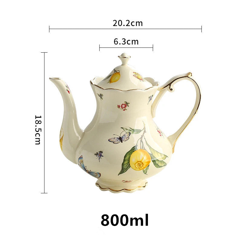 Hot Sale Ceramic Teapot European and American Pastoral Style Home Office Afternoon Tea service Tea Pot Cafe Coffee Pot