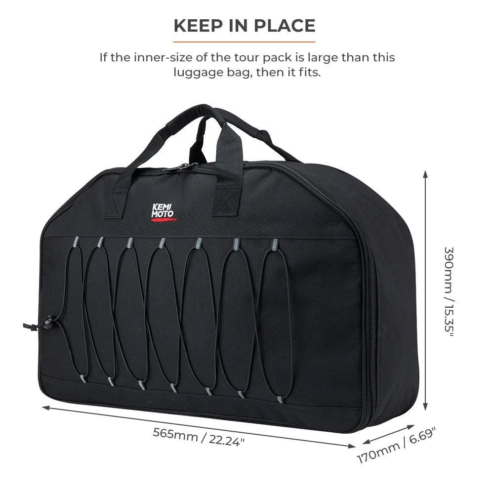KEMITOUR Tour Pack Organizer Travel-Paks Soft Liner Luggage Bag for Street Glide Electra Glide Road Glide Road King Touring Bags