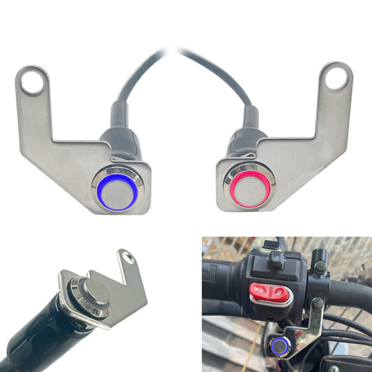LED Waterproof Motorcycle Handlebar Switch Reset Manual Return Button Engine Power Start ON-OFF Tool 12V Horn Push Button Switch