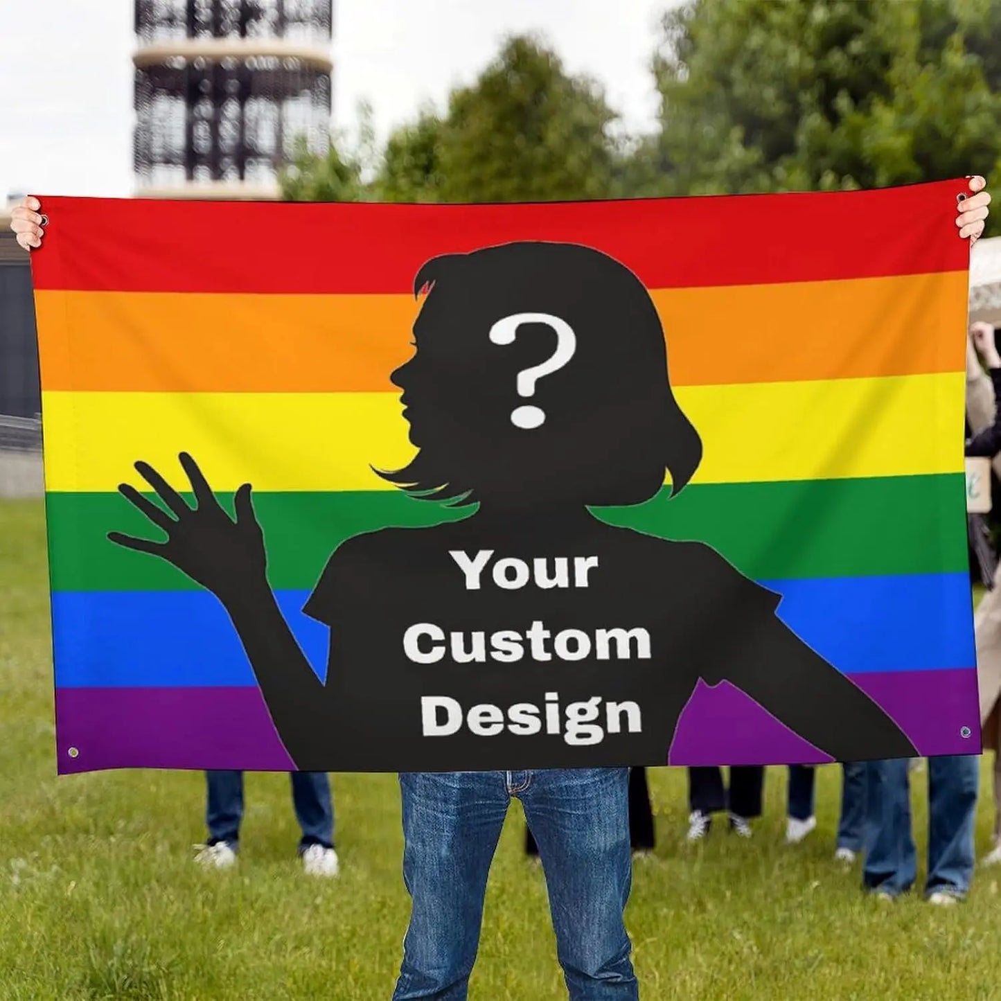 Custom Personalized Rainbow Lgbt Pride Flag, Design Your Photo for Christmas Decor Party University Dorm Bedrooms 3x5 with 4G