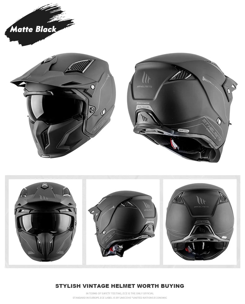 MT New Full Face Helmet Motorcycle Helmets Modular High Quality DOT ECE Approved Personality Off Road Moto Helmets Fashion