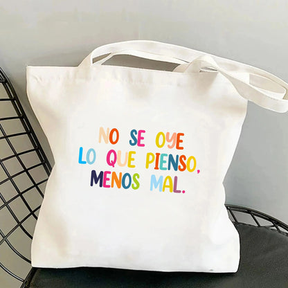 Spanish Women Shoulder Bag Graphic Harajuku Shopper Bags Large Capacity Canvas Tote Handbag No Zipper Eco Casual Girl Handbags