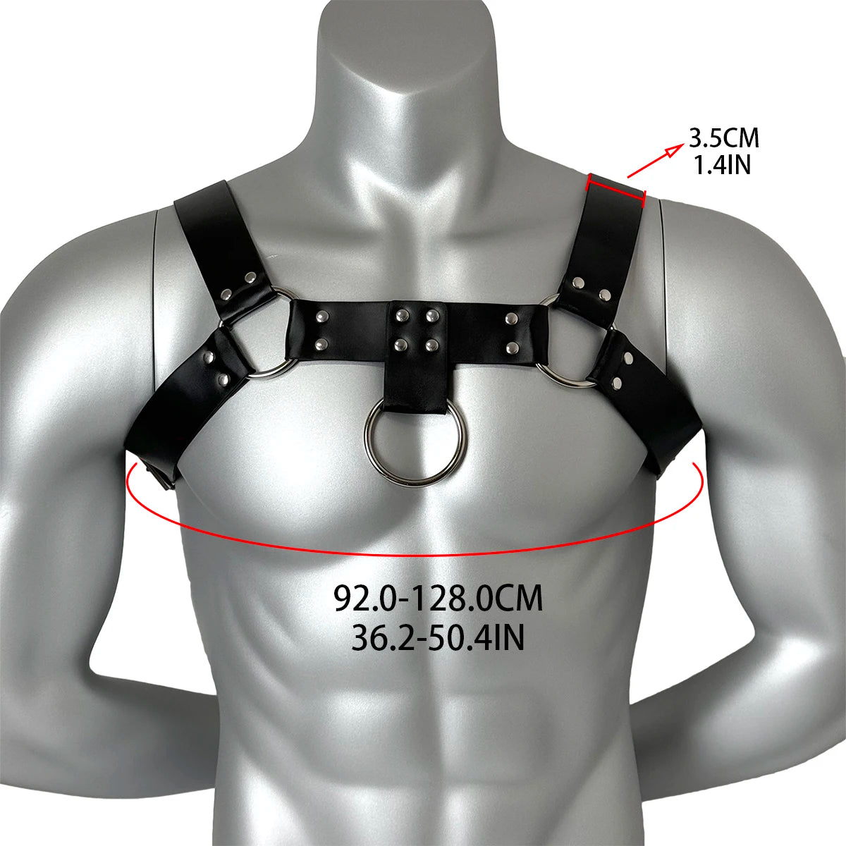 Sexy Men Harness Leather Chest Harness Belt Metal Rivets Fetish Gay Adjustable Belt Punk Rave Erotic Fetish Clothing Accessorie