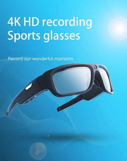 4K HD Smart Glasses Camera Mini Eyewear Camcorder for Outdoor Cycling Driving Video Recordings