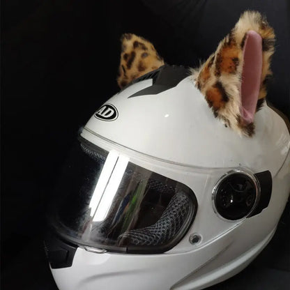 Motorcycle Helmet Cat Ears Decoration Cute Plush Stickers Motocross Helmet Full Face Off Road Helmet Decor Cosplay Styling