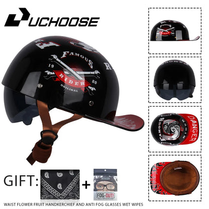Adult Open Face Summer Retro Motorcycle Vintage Half Helmet Baseball Cap Helmets Children Riding Motocross Men Women